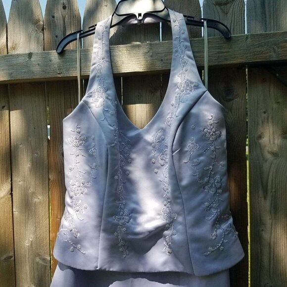 X-Large Dress by Rebecca Bridal & Fashions Purple Halter Bridesmaid Wedding Gown - Picture 2 of 12